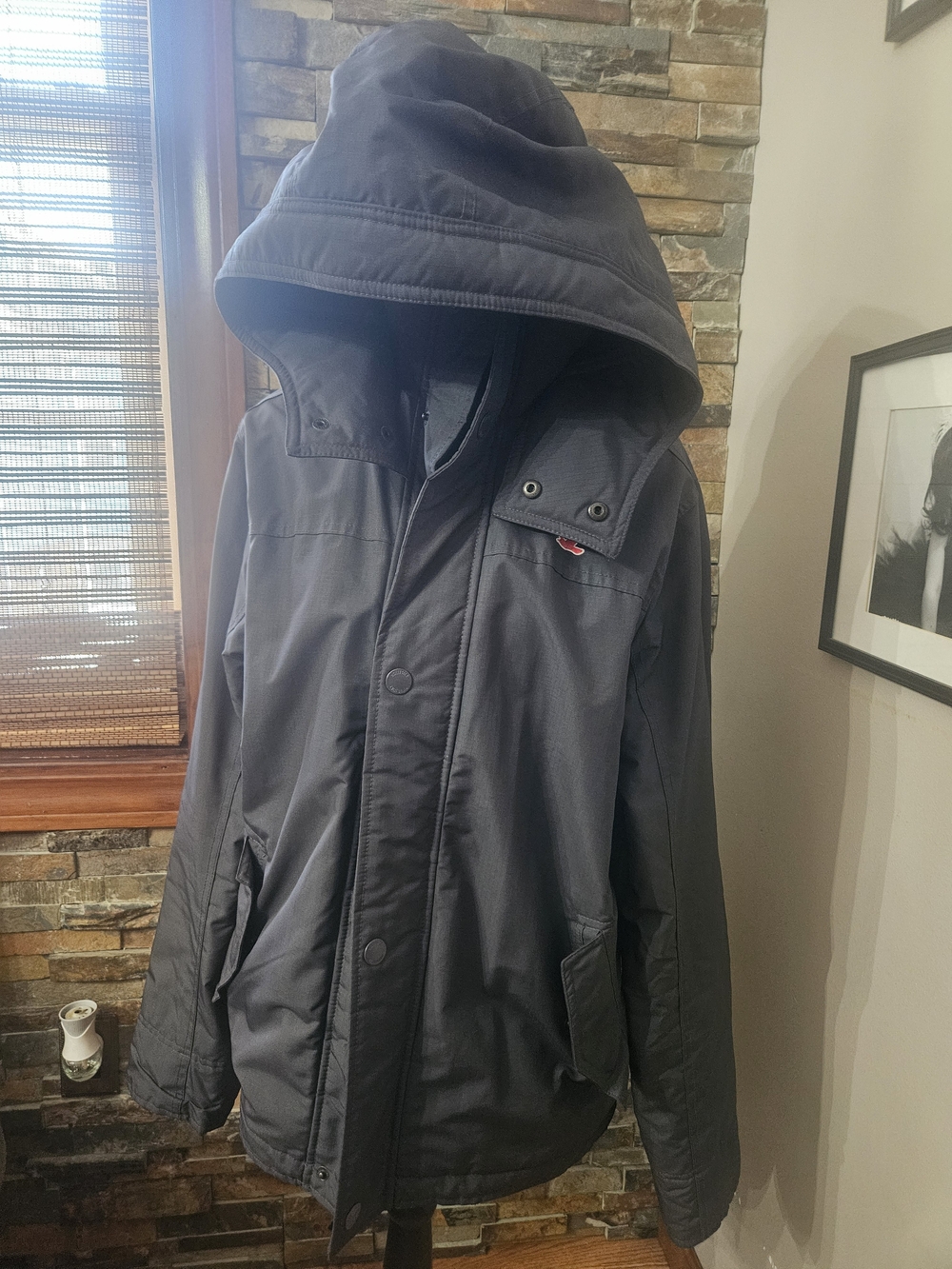 HOLLISTER Men's Hooded Winter Parka Jacket - Black